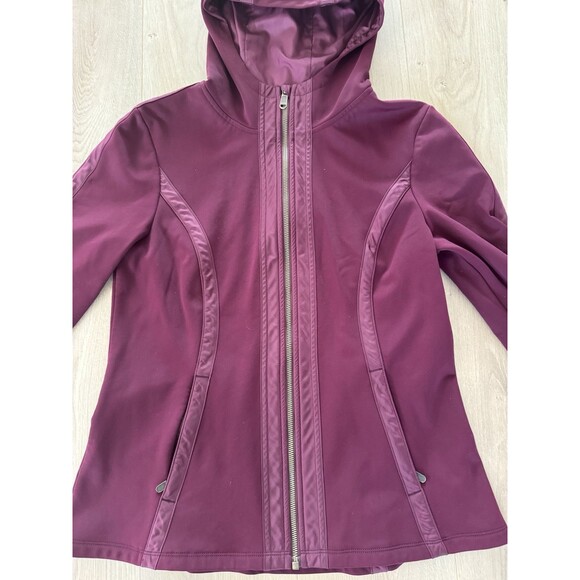 Athleta VERBIER JACKET 2 Hooded Full Zip Training Burgundy Size Large - Picture 5 of 8